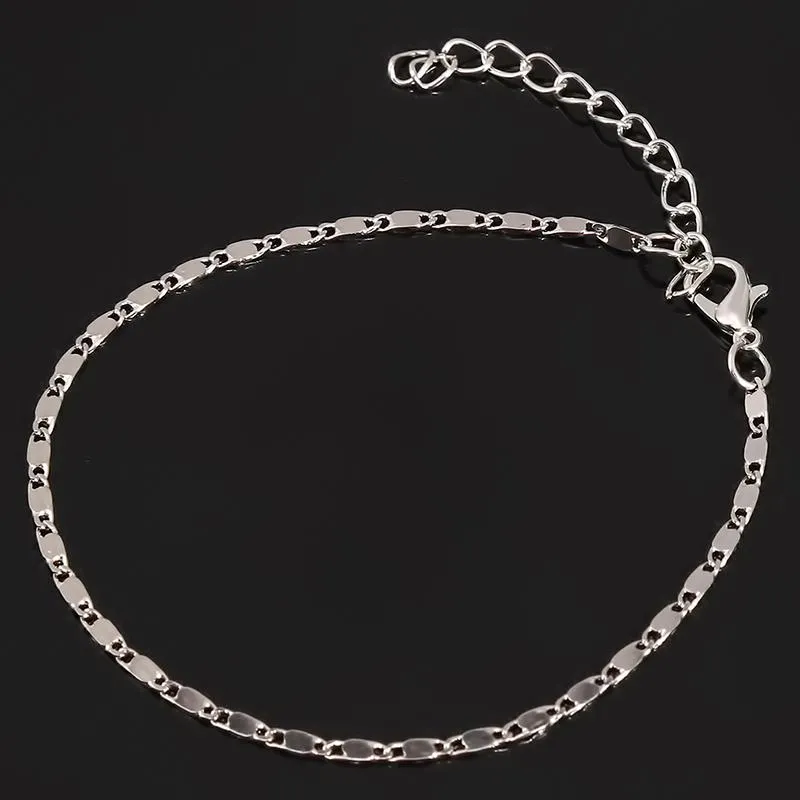Anklets Fashion Gold Thin Chain Ankle Charm Anklet Len Armband Fot smycken Justerbara armband för kvinnliga tillbehör259Z