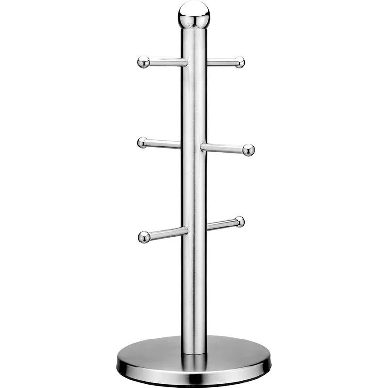 Hooks & Rails Stainless Steel Tree Shape Mug Rack Cup Storage Holder Stand Home Kitchen Hanging Display Drinkware Shelf 6 WF922236b