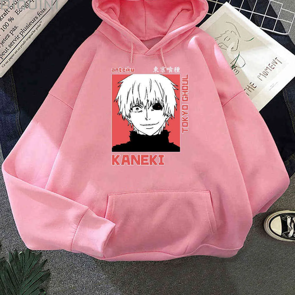 Sıcak Tokyo Ghoul Hoodies Erkekler / Kadın Tişörtü Rahat Üst Erkek Kazaklar Anime Manga Kaneki Ken Baskılı Uzun Kollu KPOP Giysileri Y0820