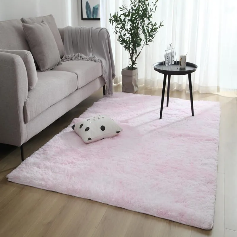 Carpets Grey Carpet Tie Dyeing Plush Soft For Living Room Bedroom Anti-slip Floor Mats Water Absorption Rugs1892