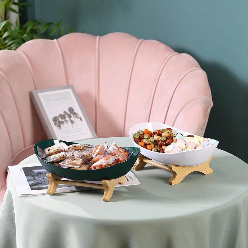 Bulaşık tabakları oturma odası ev plastik meyve tabağı atıştırmalık yaratıcı yüzük yemek tepsisi parti düğün pastası tatlıları dekoratif350j