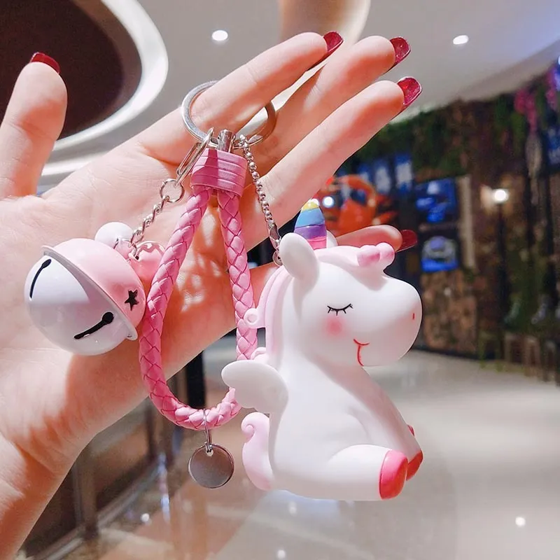2021 mode variété Styles licornes chaîne jouets pour filles dessin animé rose chaîne doux sac à dos clé Chian accessoires cadeaux