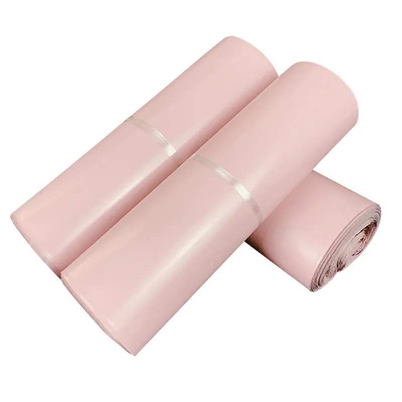 Light Pink Poly Self Adhesive Post Mailing Package Mailer Glue Seal Postal Bag Gift Courier Storage Bags Y200709