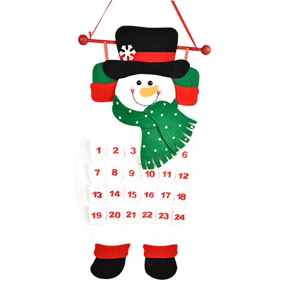 Calendário de advento de Natal Papai Noel Snowman Snowing Calendário 2021 Calendário de contagem regressiva de Natal Decoração de Natal para casa T200909