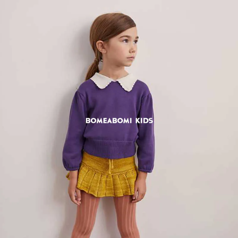 Misha und Puff Design 40% Merinowolle Kid Girl Strickrock für Herbst Winter Babymode Kleidung Marke Kinderrock 210619