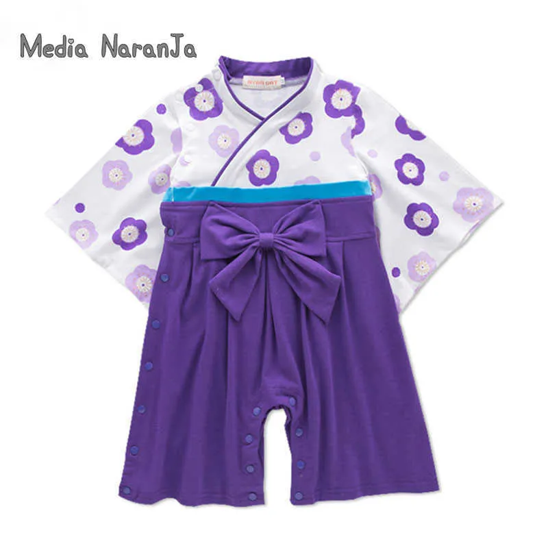 Enfants japonais kimono style bébé filles garçons 5 types enfant en bas âge coton combinaison vêtements costume 210816