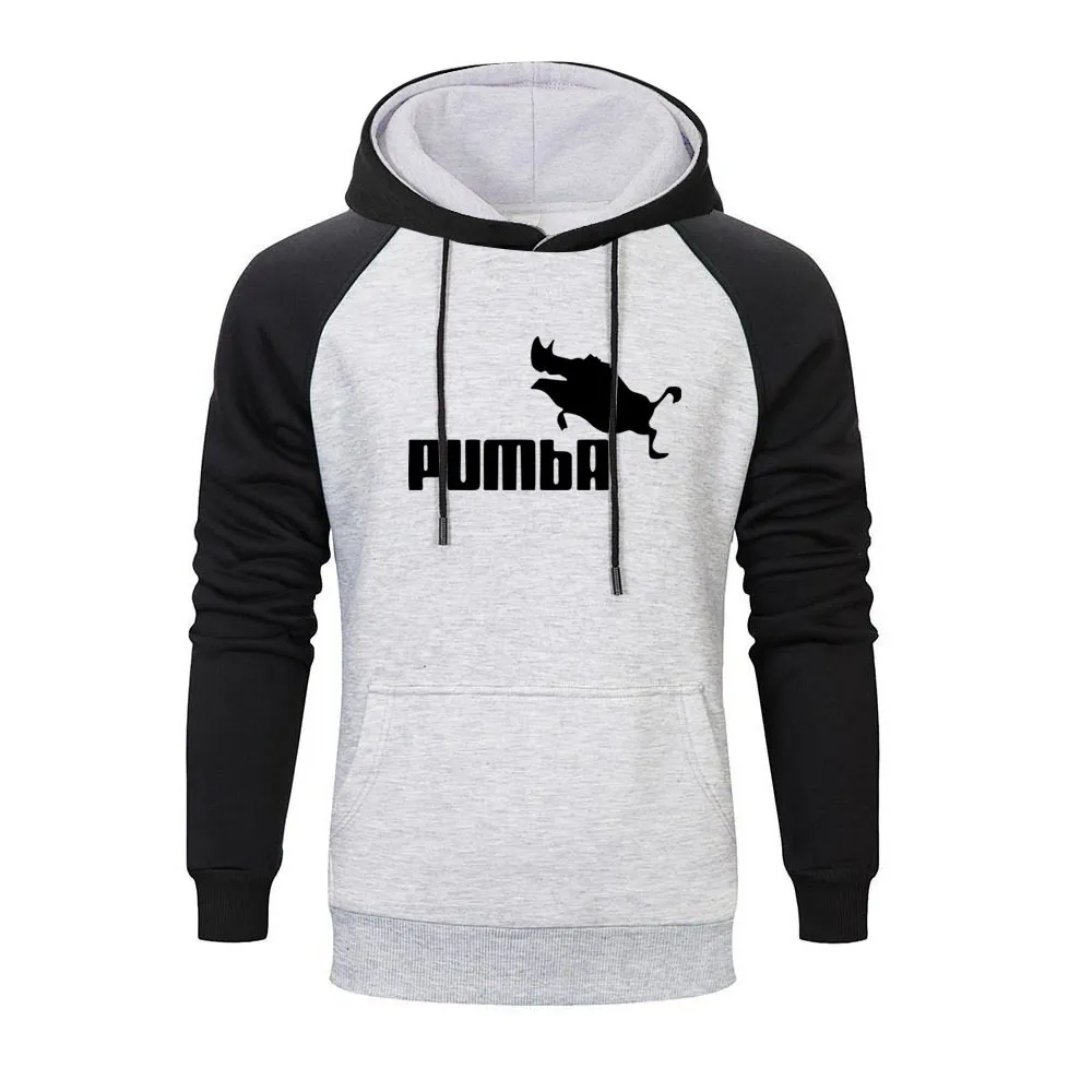 Neue lustige süße Raglan Hoodies Homme Pumba Männer Herren Hoodies Hip Hop Coole Herren Streetwear Herbst Winter Mode Sweatshirt LJ200826