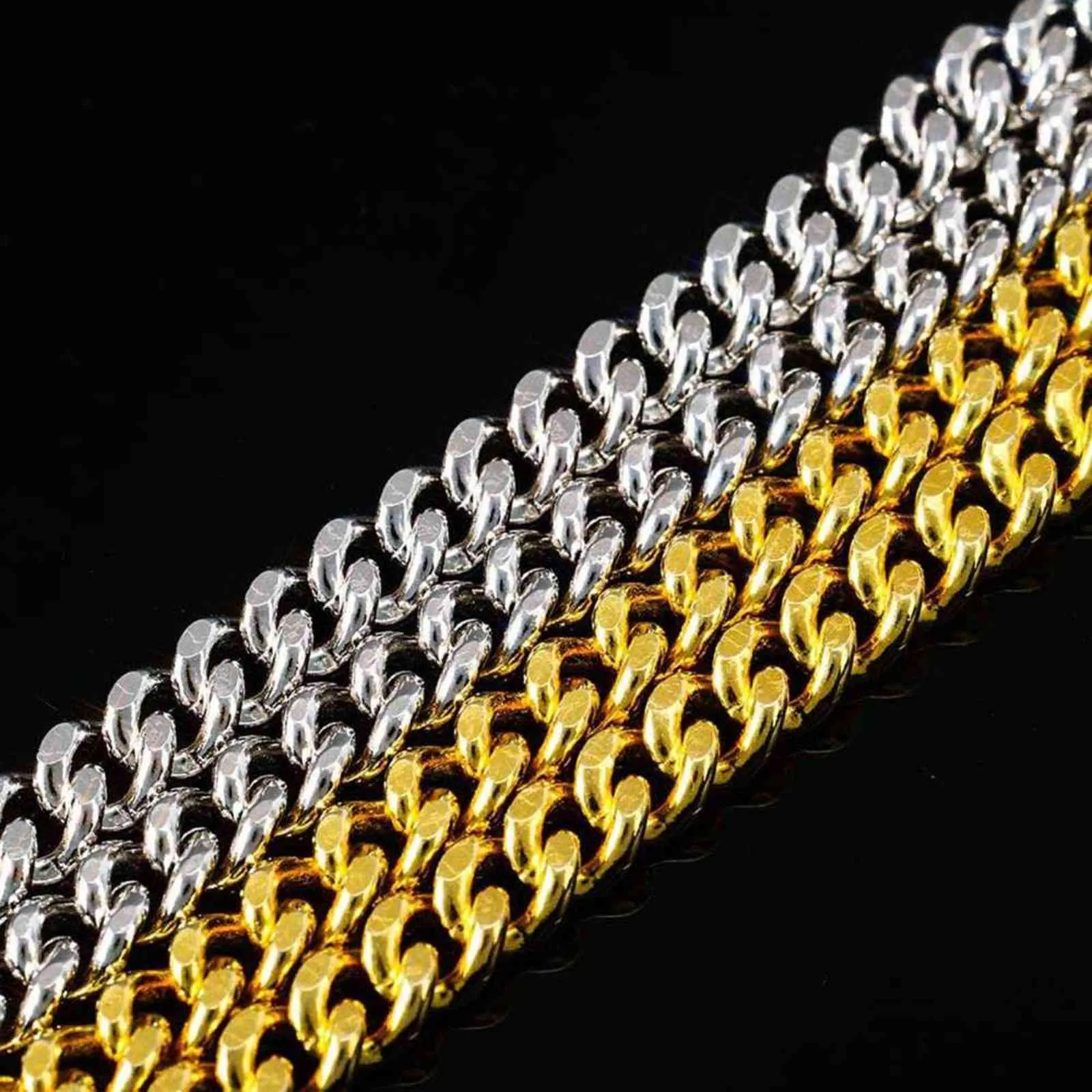 Vinregem Hip Hop Rock 925 Sterling Silver 18k Yellow Gold Chain Necklace Fashion Simple Men's Fine Jewelry Wholesale