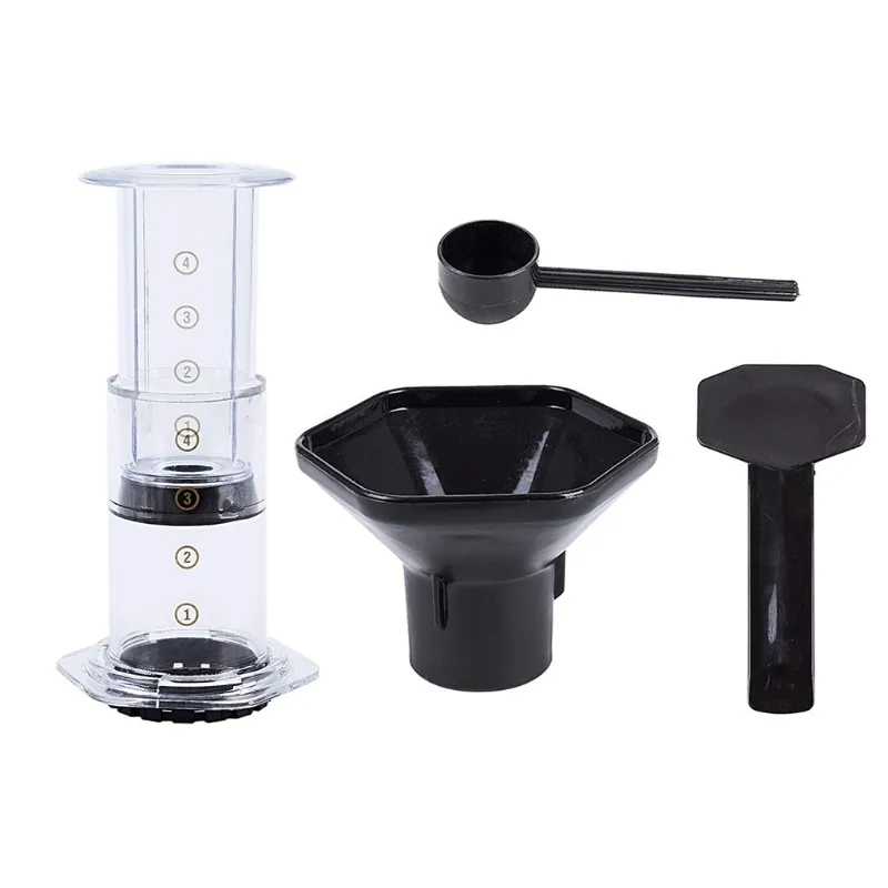 Nieuwe Filter Glas Espresso Koffiezetapparaat Draagbare Cafe Franse pers Cafecoffee Pot voor Aeropress Machine A69D 210309