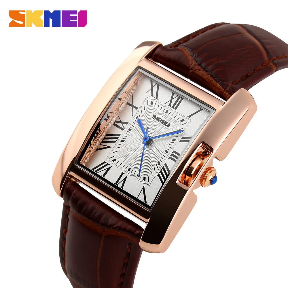 Skmei marka Watches Watches Fashion Casual Quartz Watch Waterproof Skórzowe zegarki na nadgarstki Kobiety Kobiety Relogio feminino 210310193g