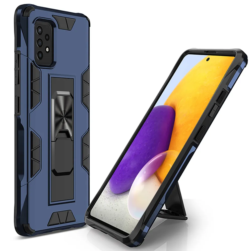 Odporny na wstrząsy pancerz Skrzynki dla Samsung Galaxy A52 A72 A42 5G Metalowy samochód Magnetyczny Kickstand Ochronny Back Coque Fundas