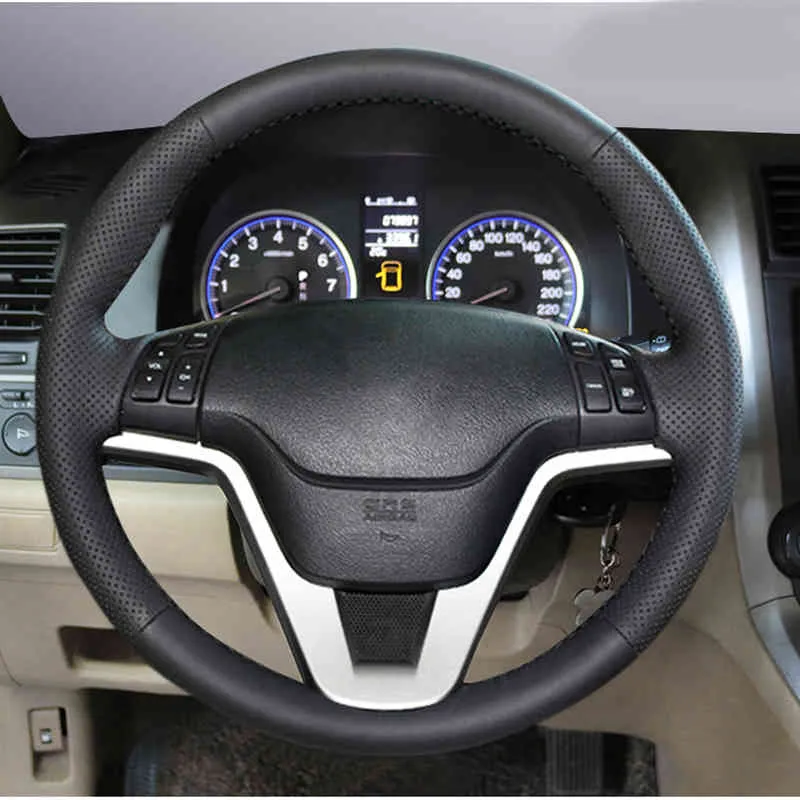 Accessoires housse de volant de voiture en cuir cousu main pour CRV CR-V 2007 2008 2009 2010 2011