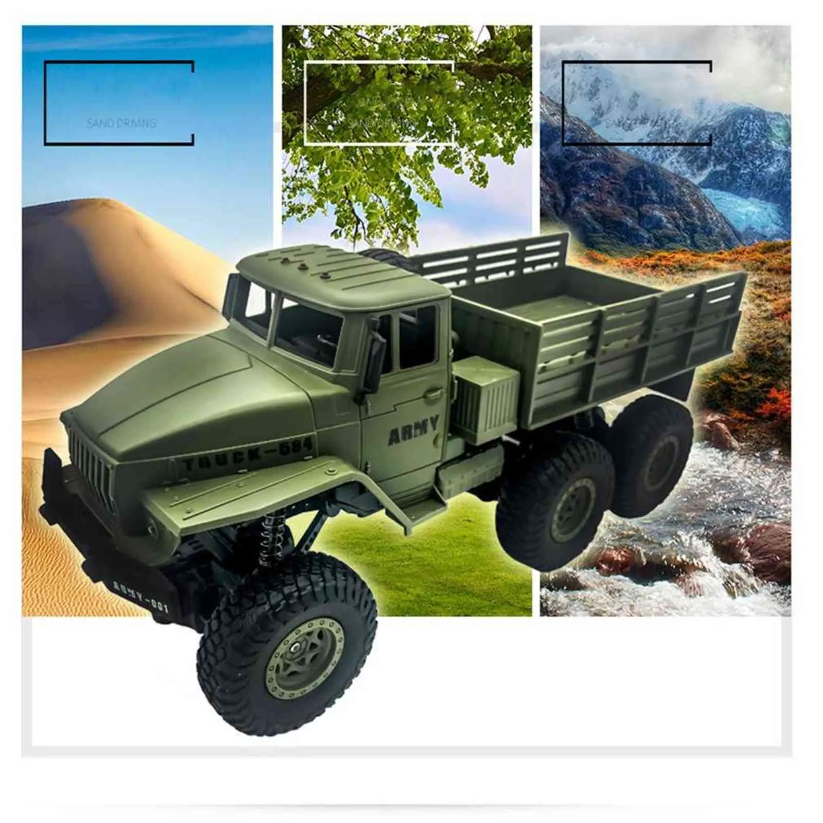 116 High Speed RC Car Military Truck 2 4G Sixwheel Remote Control Offroad Climbing Vehicle Model Toy for Kids Birthday Gift 21103364182