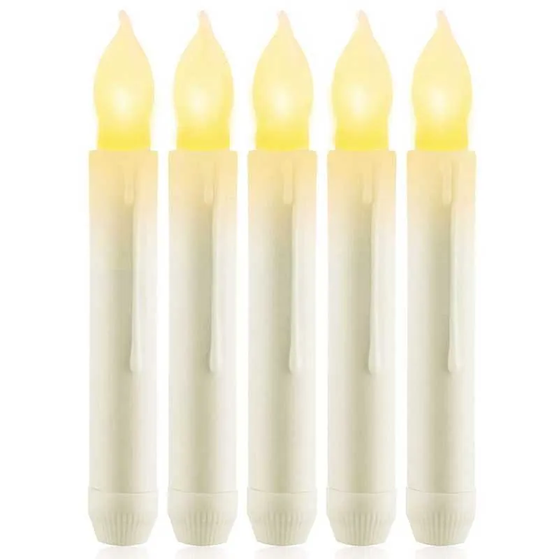 LED 12 szt. Bez Flimless CandlesBattery Operowany Fałszywe Taper Candlesflicking Window Candle Lights H09091879670