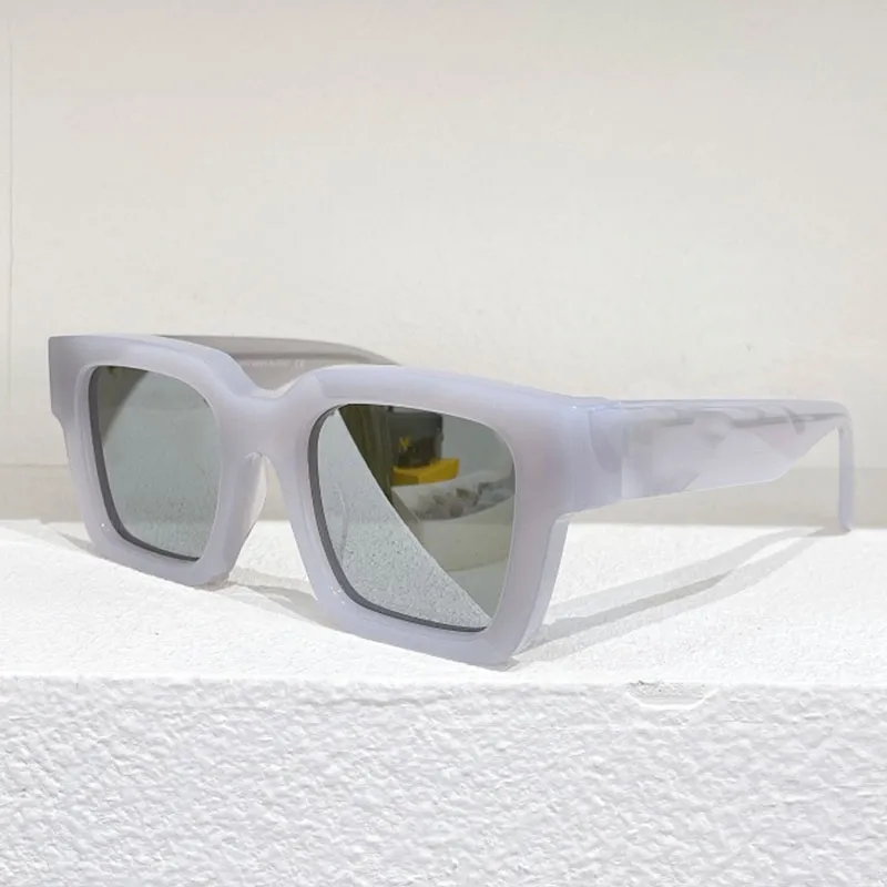 Lunettes de soleil pour hommes OW40001 Fashion Fashion Fashion Eyeglass Luxury Brand All-Match Black Square Frame Blue Lens Temple Temple Temple A278K