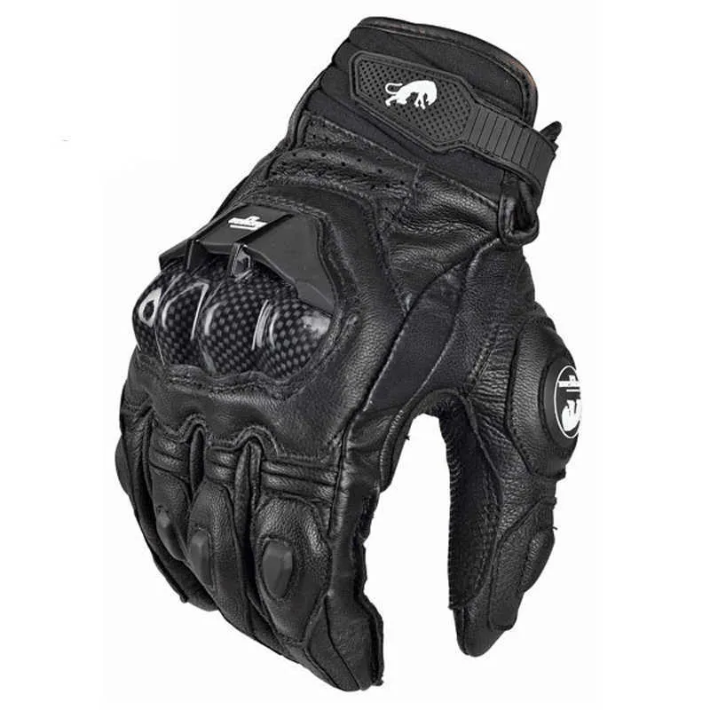 Luvas de couro de motocicleta masculina 4 temporadas Supertech preto branco para motocicletas Luva de corrida para motocicletas em couro de vaca cavaleiro 211009259m