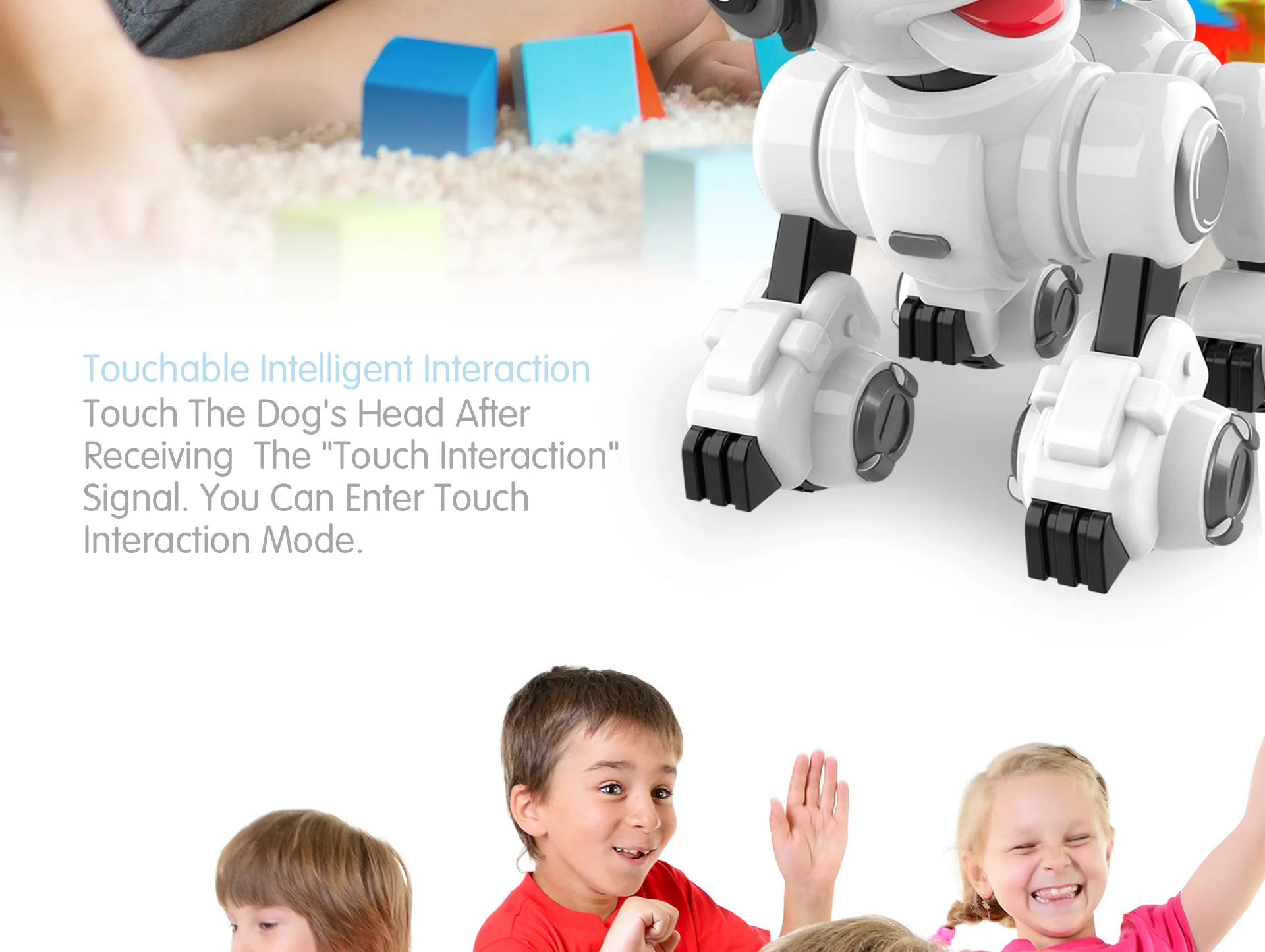 Robot inteligente RC perro Animal juguetes emisión sensible al tacto bala inteligente RC Robot Perro juguetes educativos para niños