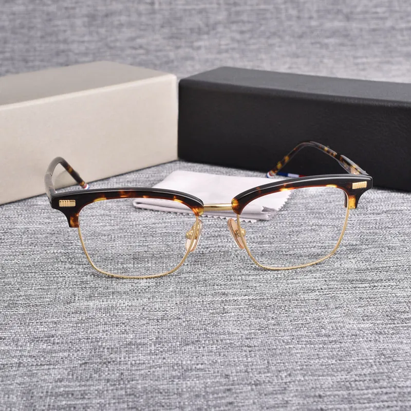 2021 New York Designer Half Frame Glasses for Men Women Square Square Semi Eyeglasses Optical Prescription Eyewear 711225i