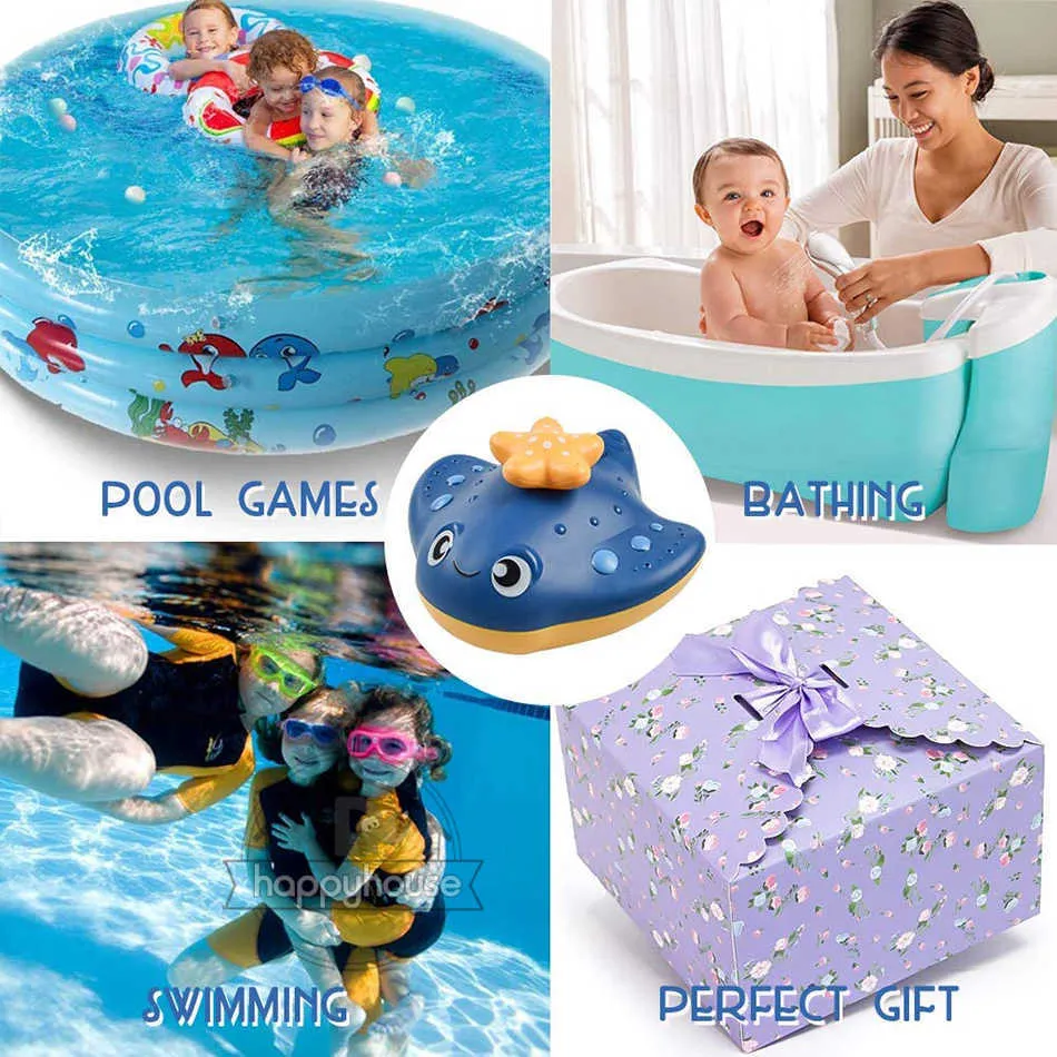 赤ちゃん風呂のおもちゃスプレー水のシャワー水泳プール子供のためのボートを回るおもちゃライオンズバスタブ幼児子供210712