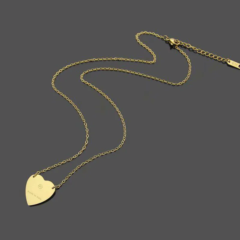 Lyxig hjärta halsband kvinna rostfritt stål par guldkedja hängsmycken på nackgåvan till flickvän tillbehör hela222q