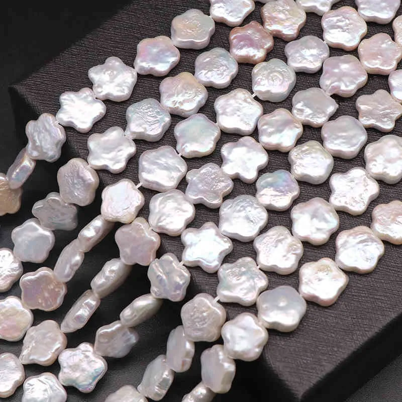 Fino 100% Natural barroco agua dulce forma de estrella perlas joyería hacer DIY pulsera collar pendientes 12mm