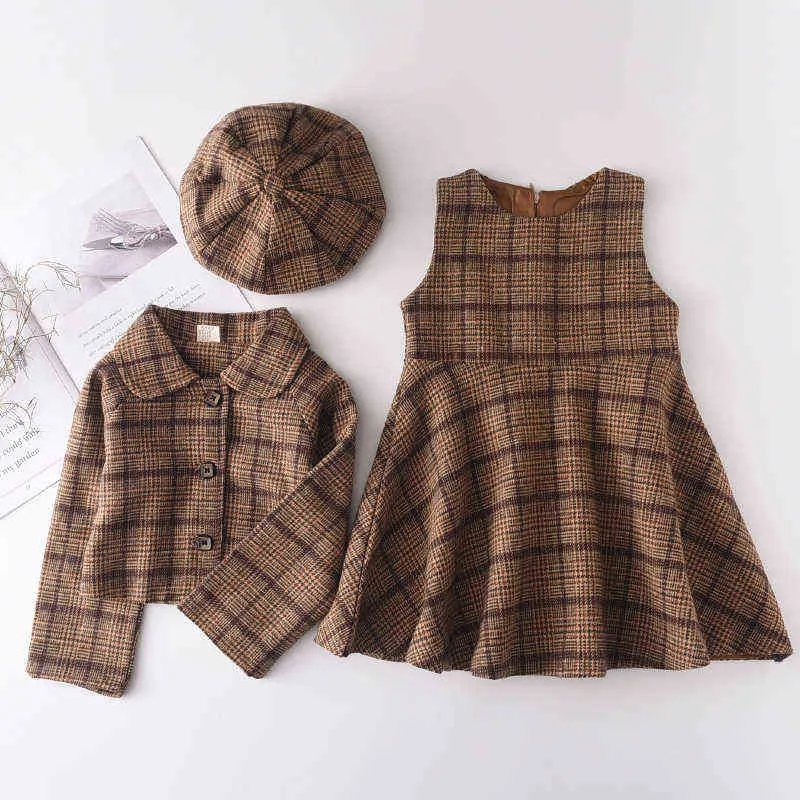 Menoea crianças roupas meninas conjunto 2021 outono moda casacos de lã de inverno e saias boutique crianças conjuntos de roupas adolescente outfits y220310