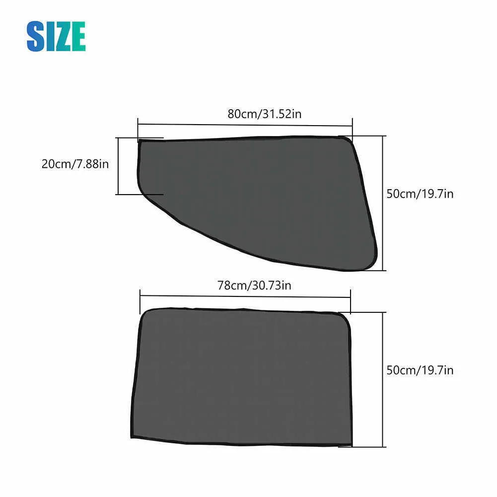 4 stks Magnetische Auto Side Front Achterruit Zonnescherm Cover Mesh Shield UV-bescherming Zwart Auto Exterieur Onderdelen Auto Sun Shade