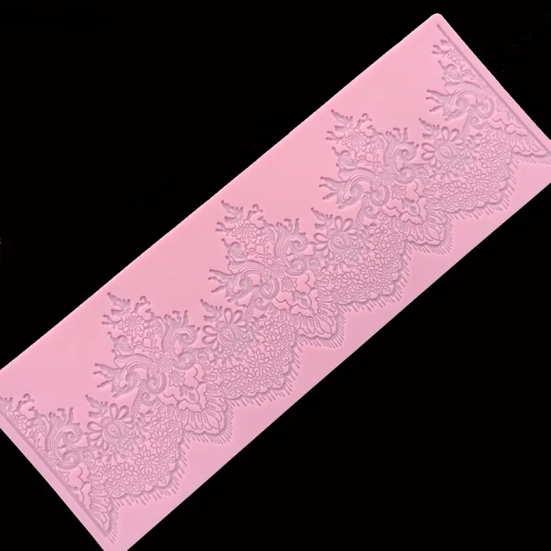 minsunbak Silicone Lace Mat Fondant Cake Border Decoration Tool Cioccolato Gumpaste Mold Sugarcraft 210225