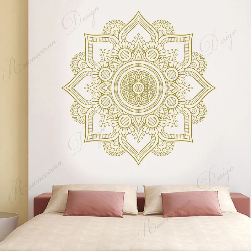 Creative Design Mandala Wall Sticker Vinyle Art Home Decor Salon Chambre Tête de lit Décoration Stickers Amovible Mural 4089 210308