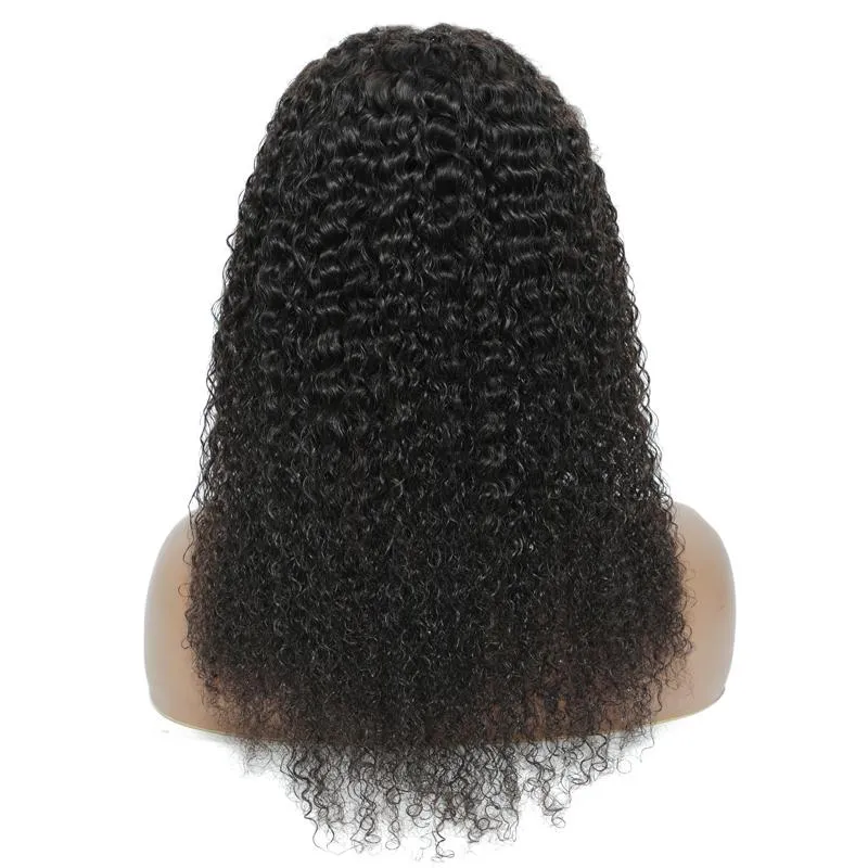 透明な4x4水波ディープウェイブ波状波ウィッグレース閉鎖ウィッグ前描画人間の髪の巻き毛ブラジルペルーの髪自然の黒い自然髪