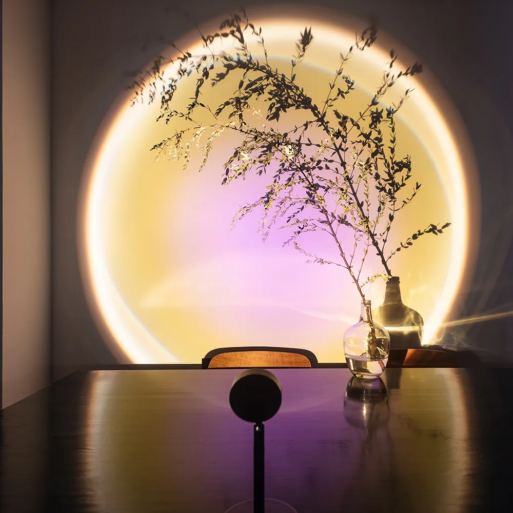 Lâmpada de sol projeção projeção de sol luz com 180 ° Rotativo USB Carregamento Rainbow Bedroom Lâmpada sala de vida POGRAÇÃO PO WA9394004