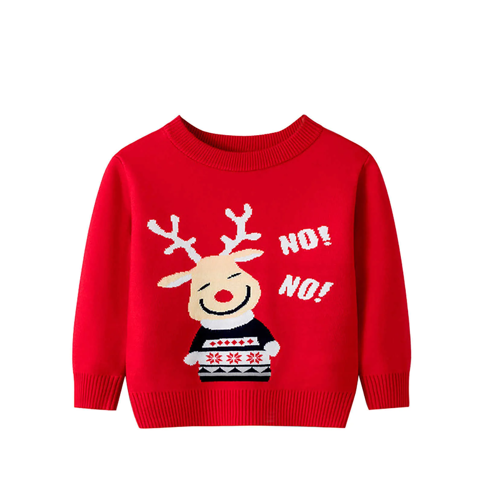 Maluch Młodzież Teen Boys Girls Christmas Cartoon Knit Print sweter Knitwear 2021 Wiosna Jesień Niemowlę Odzież Baby Y1024