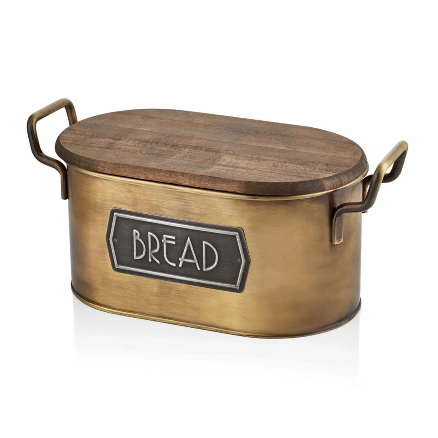 Bread Box, With Wood Lid And Cutting Board Storage, Bin Keeper Food Kitchen Container Galvanized 210315