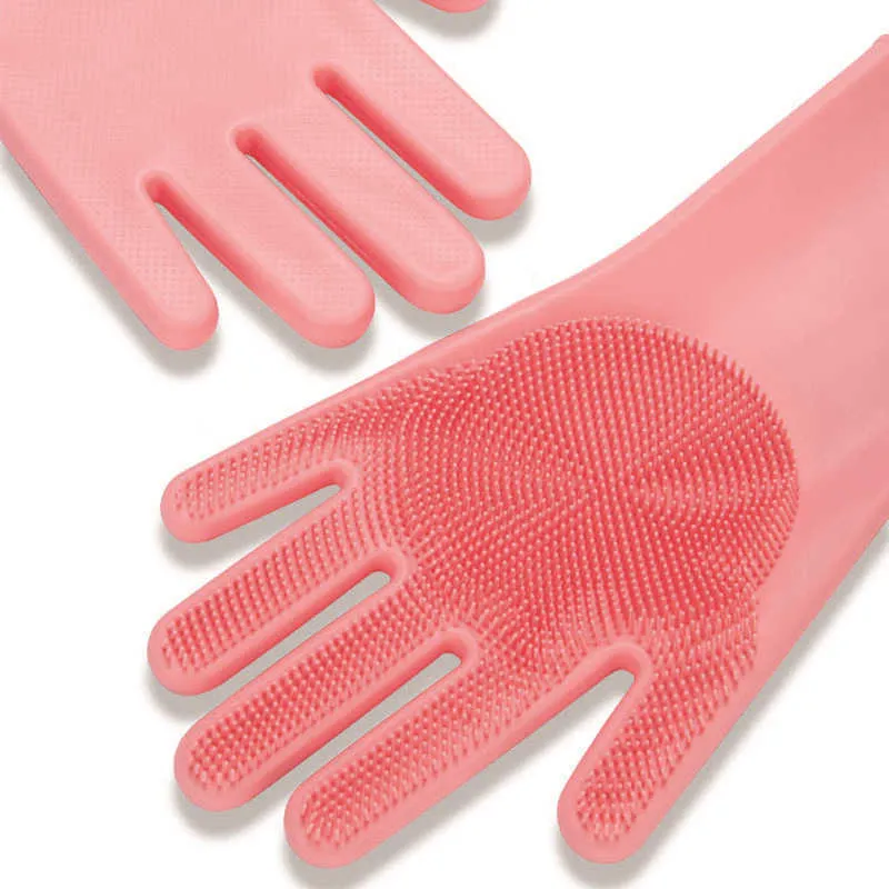 e de gants de nettoyage en silicone pour lave-vaisselle en silicone réutilisables résistants à l'épurateur de ménage anti-dérapant gants de devoir de ménage 210622