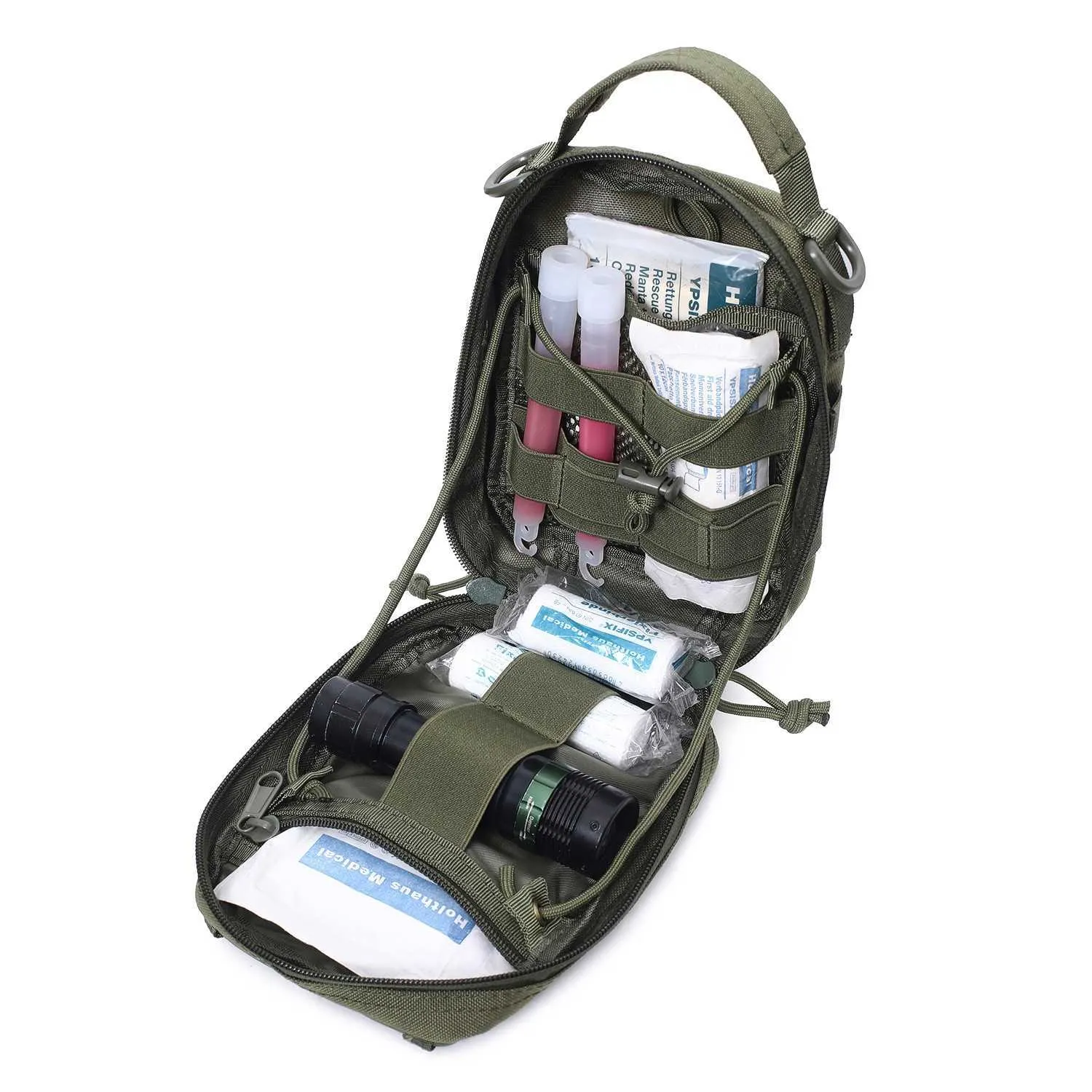 Bolsa médica táctica, bolsa Molle, botiquines de primeros auxilios, caza al aire libre, coche, casa, Camping, emergencia, ejército, militar, EDC, paquete de herramientas de supervivencia Q0721