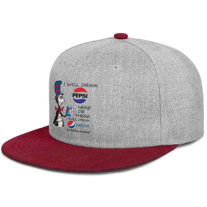 Pepsi vahşi kiraz logo unisex flat brim beyzbol şapkası boş kişiselleştirilmiş kamyoncu şapkaları pepsi cola mavi ve beyaz i039m bir aholik m6824254