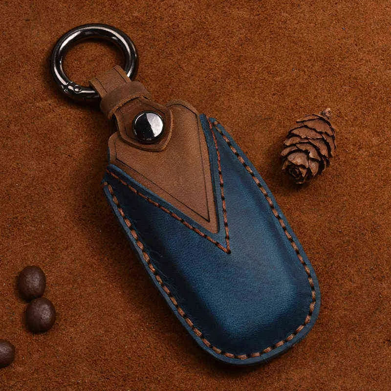 Leather Car Key Cover Case for Audi A6 A7 A8 Q8 Etron C8 D5 A8L A6L 2018 2019 2020 Cover Accessories Car Key Protection2755935