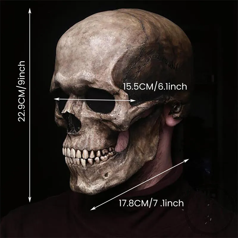 Creepy Halloween Party Face Mask Full Head Skull Helmet Cosplay Props Movable Jaw Creative Funny Unisex Adults Scary Mascaras247k