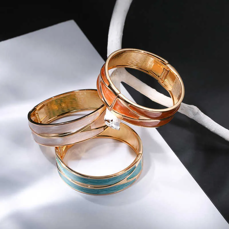 Широкие браслеты манжеты Bijoux индийские ювелирные изделия из браслета Femme капает масло металлические браслеты для женщин подарок Q0719