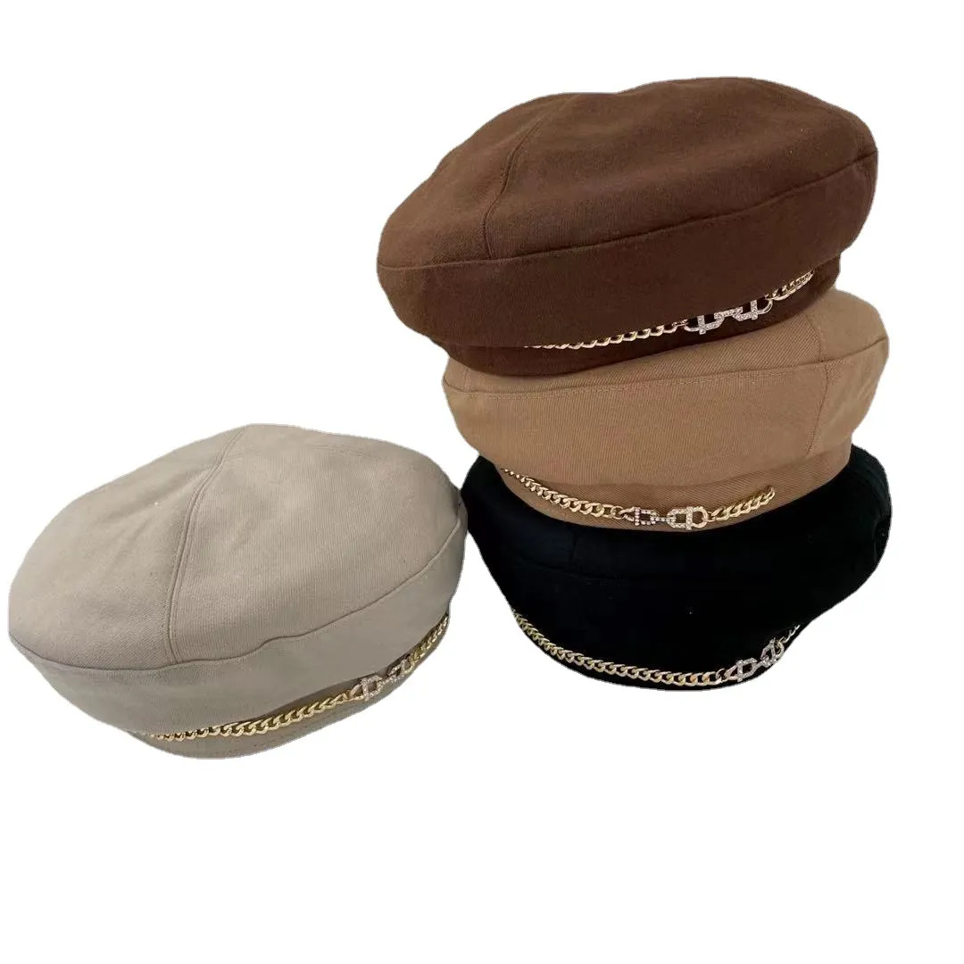 2021 Vintage baretten Koreaanse hoed Vrouwelijke mode achthoekige dop in de herfst en de winter