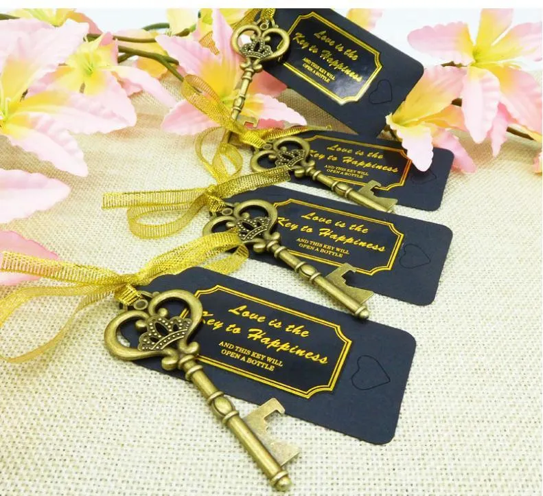 Key Bottle Opener With Tags Zinc Alloy Beer Open Wedding Gift Kitchen Tool Accessories Special Events Party Supplies Wholesale