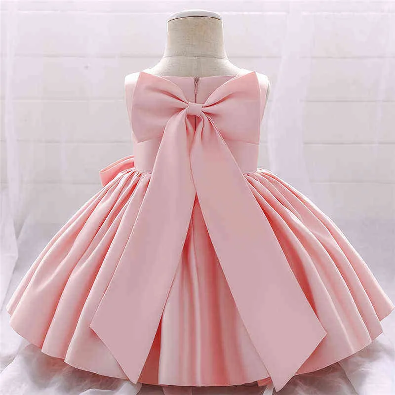 Infant Baby Girls 1st Year Birthday Dresses Christening Gowns Baby Baptism Clothes Lace Tutu Big Bow Princess Dresses G1129