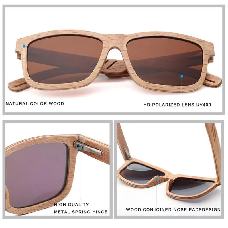 Солнцезащитные очки ручной работы, винтажные деревянные мужские поляризационные солнцезащитные очки, женские UV400, квадратные, черного дерева, зебры, 2021, высокое качество, 294h