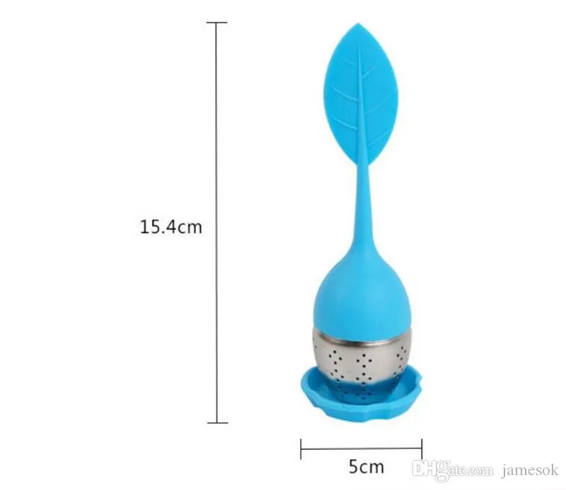 silicon tea infuser Leaf Silicone Infuser with Food Grade make tea bag filter creative Stainless Steel Tea Strainers DHL TO709