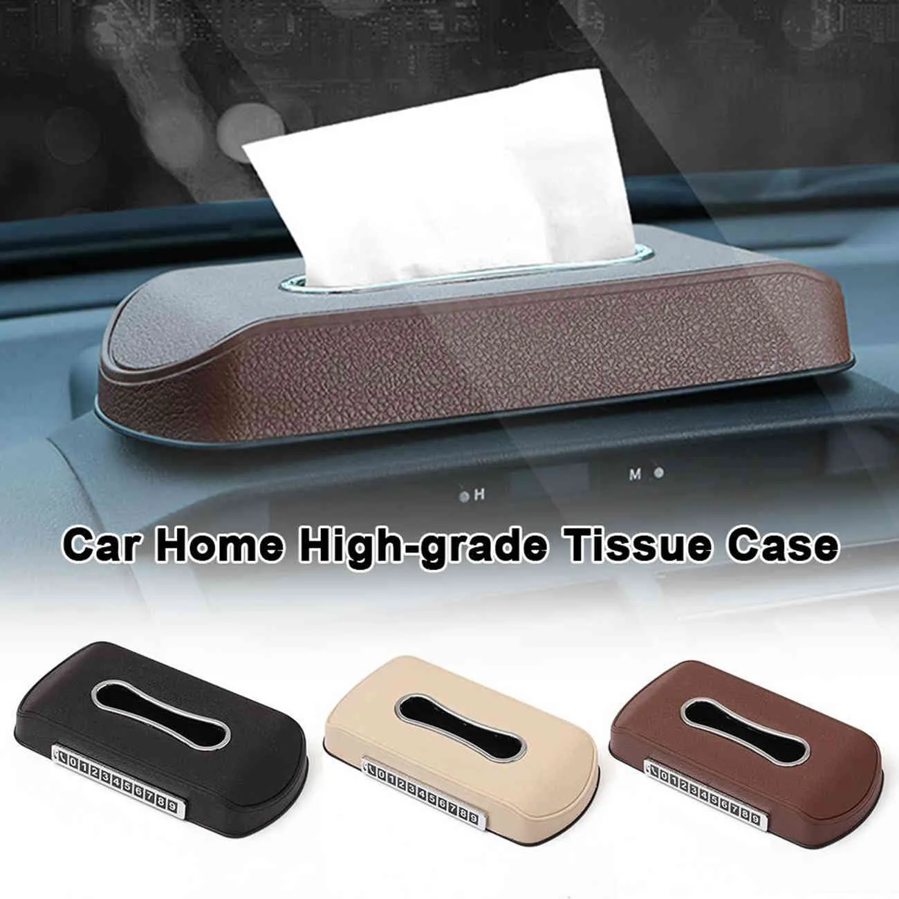 Multifunctional Case With parking number plate Stickers Non-slip Mat Creative Tissue Box Car Interior Accessories