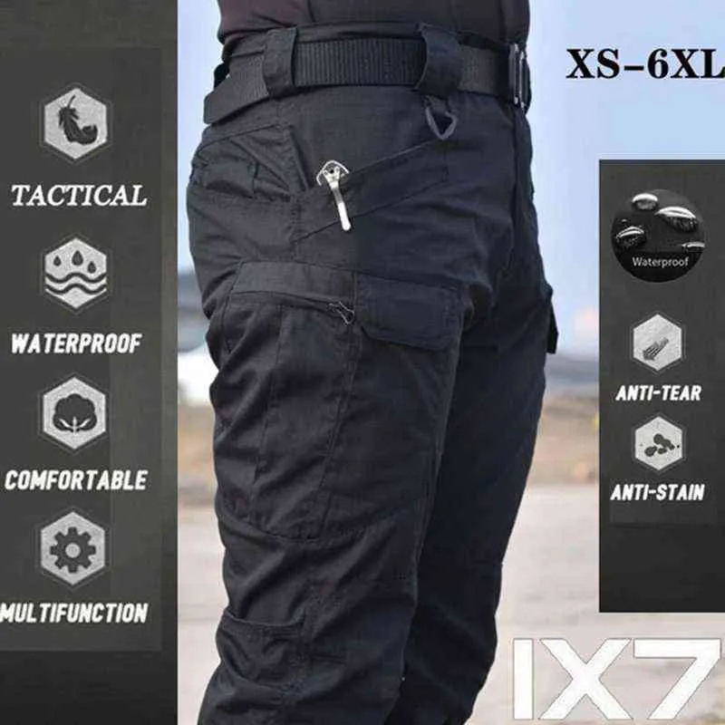 Pantalon tactique pour hommes Élasticité de poche multiple Militaire extérieur Pantalon tactique à séchage rapide Hommes Slim Fat Cargo Pant 5XL 211201