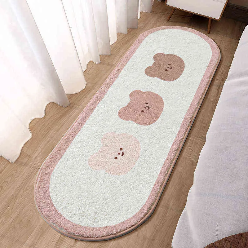 Tapis de chambre à coucher doux et moelleux Tapis de chevet pour enfants mignons Chambre d'enfants Tapis de jeu pour bébé antidérapant Tapis de sol Tapis de salon long 211204