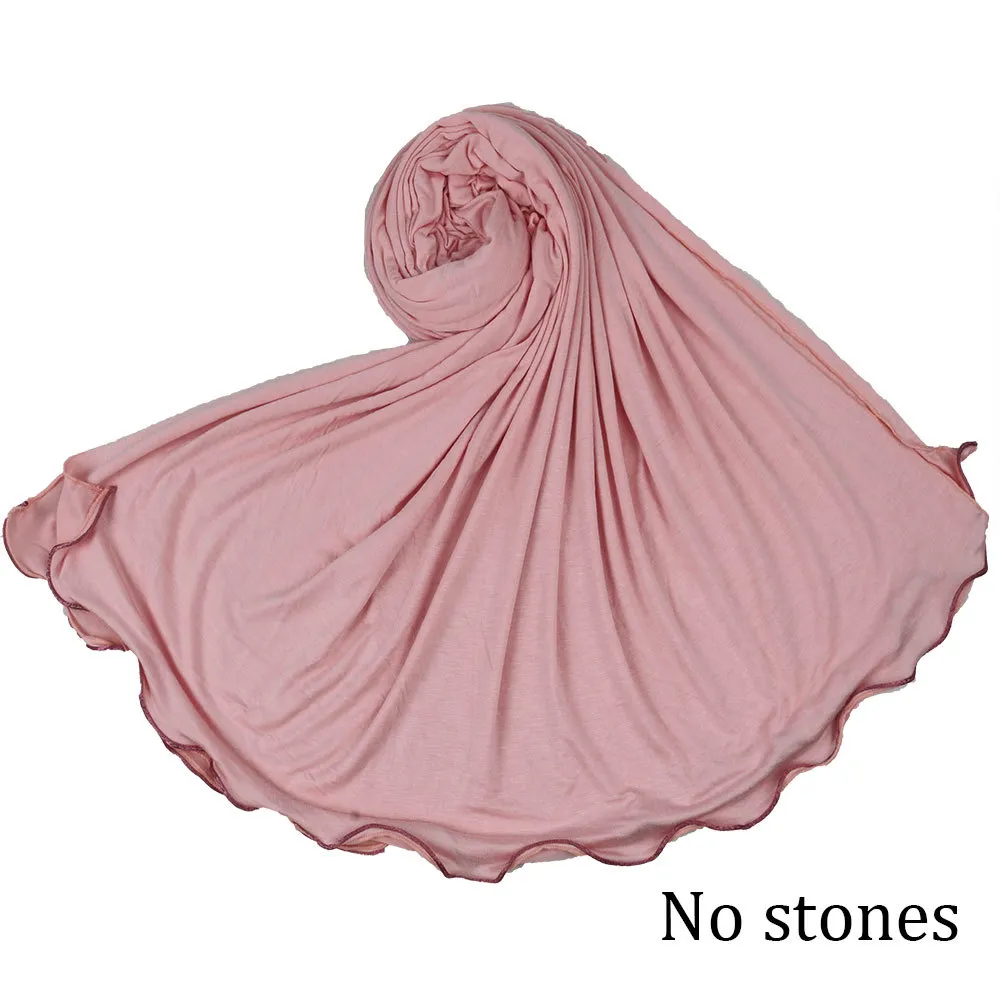 Senhoras Muçulmanas Shawls Wraps Shinning Classic Estilo Sólido Cores Mulheres Malha Algodão Abaya Hijab Scarf D29