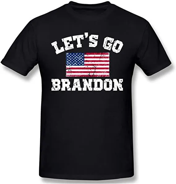 Lets Go Brandon Letter Black Tshirt American Flag Printing Casual Shortsleeved Tshirt Sports Tshirt Mężczyźni i kobiety mogą nosić 6406409