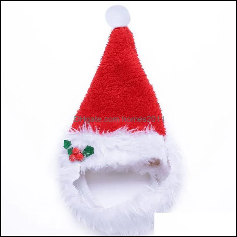 Dog Cat Hat Costume Christams Dogs Hats Cap Necklace With Bell Pet Supplies For Christmas Festival Dog Acc jllEsq